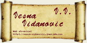Vesna Vidanović vizit kartica